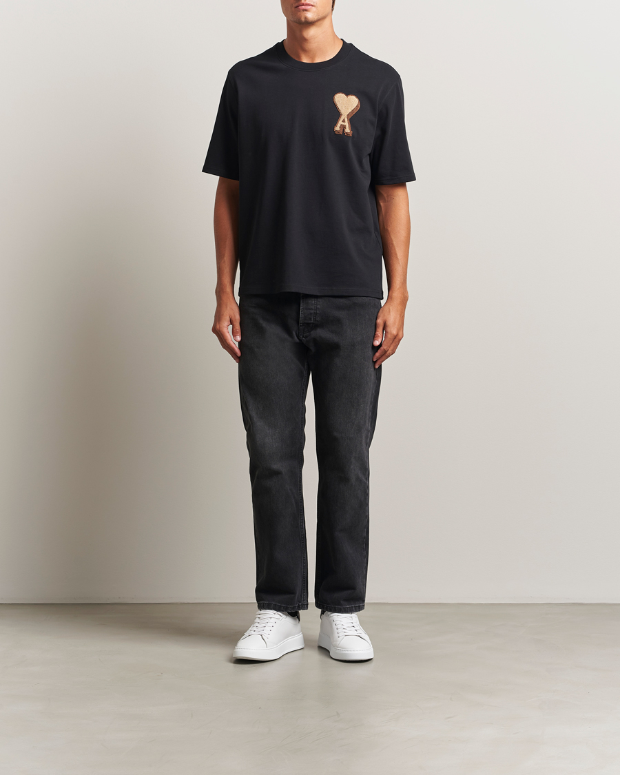 Herre | T-Shirts | AMI | Patch Heart T-Shirt Black