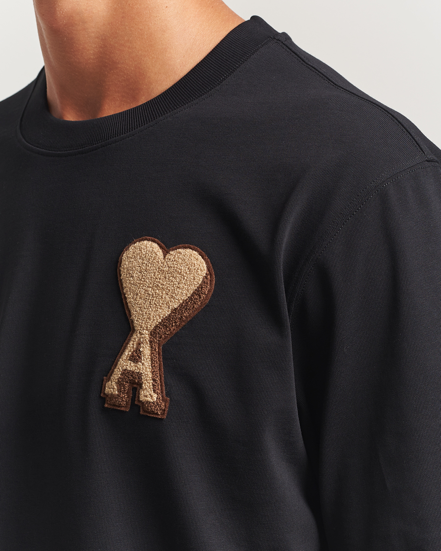 Herre | T-Shirts | AMI | Patch Heart T-Shirt Black