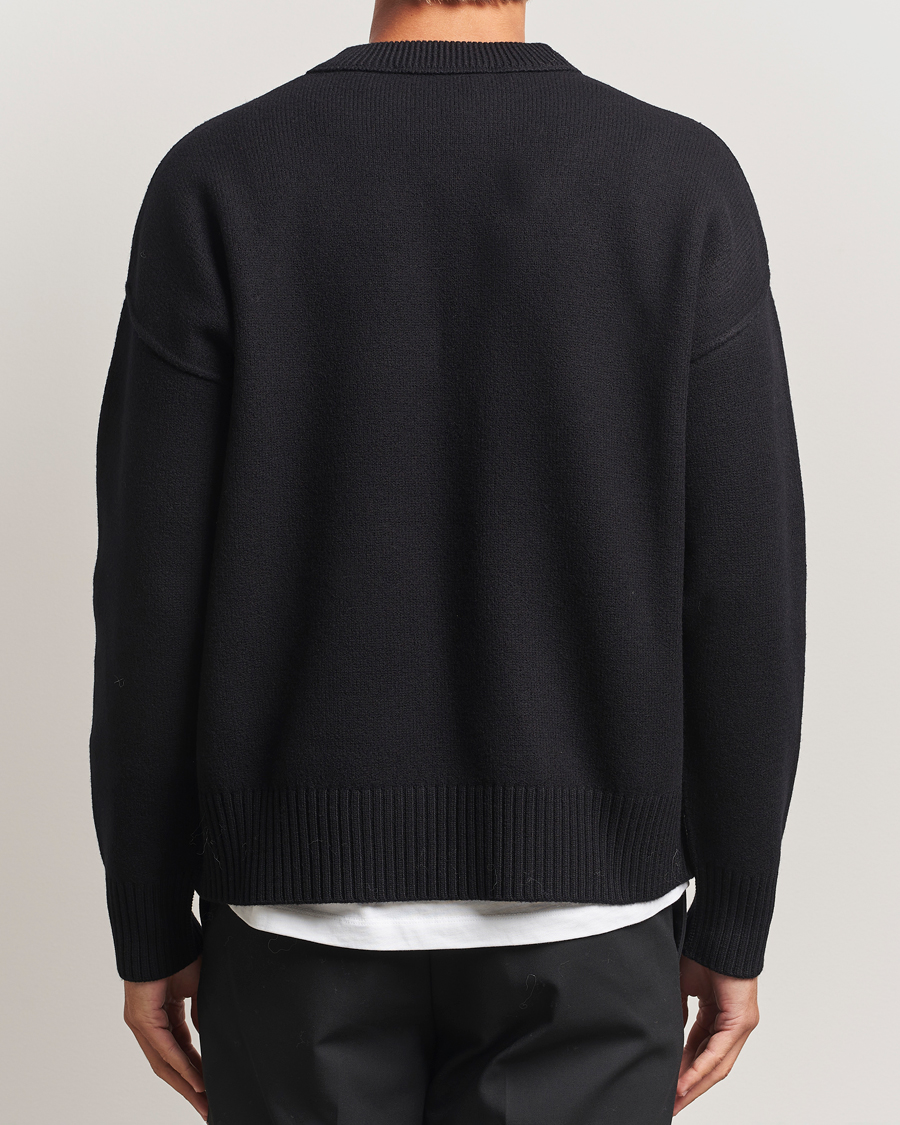 Herre | Gensere | AMI | Big Heart Logo Wool Knitted Sweater Black
