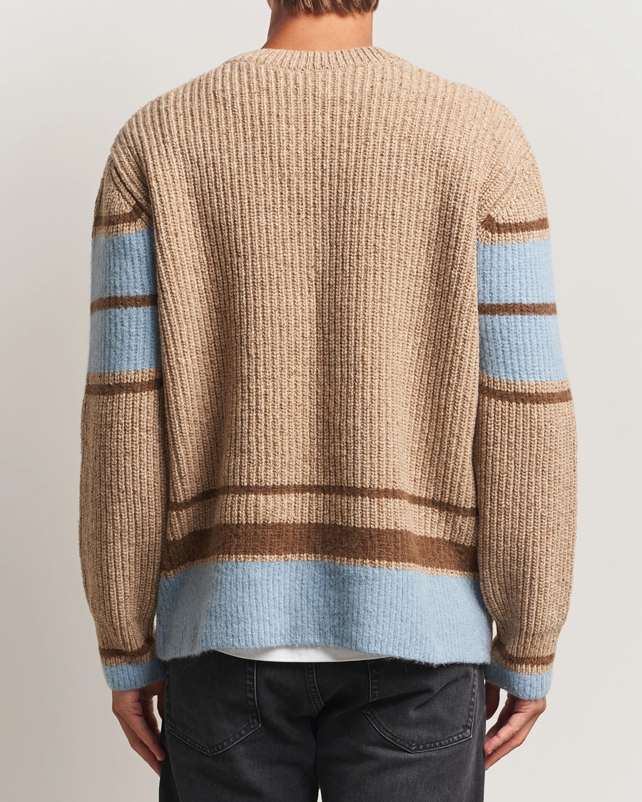 Herre | Gensere | AMI | Ribbed Wool Knitted V-Neck Camel