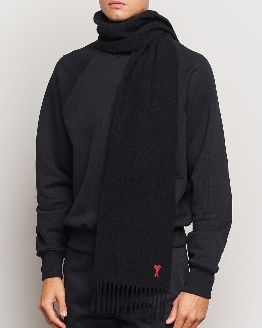 Herre | Skjerf | AMI | Heart Logo Scarf Black