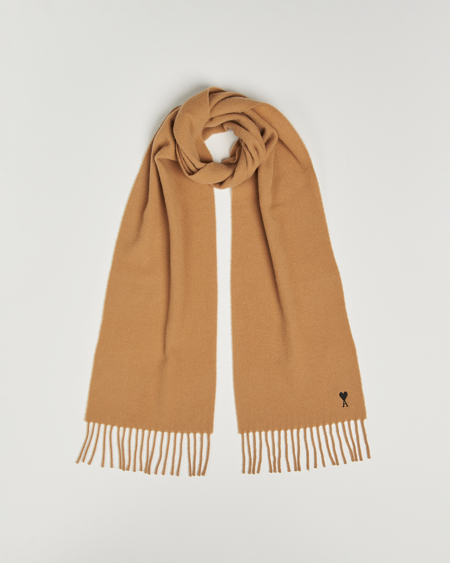Herre | Skjerf | AMI | Heart Logo Scarf Camel