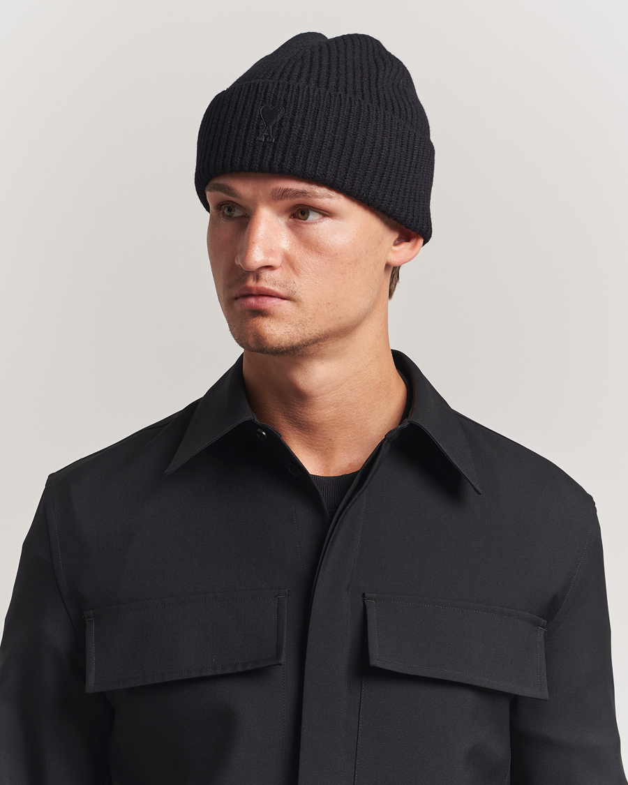 Herre | Luer | AMI | Heart Logo Beanie Black