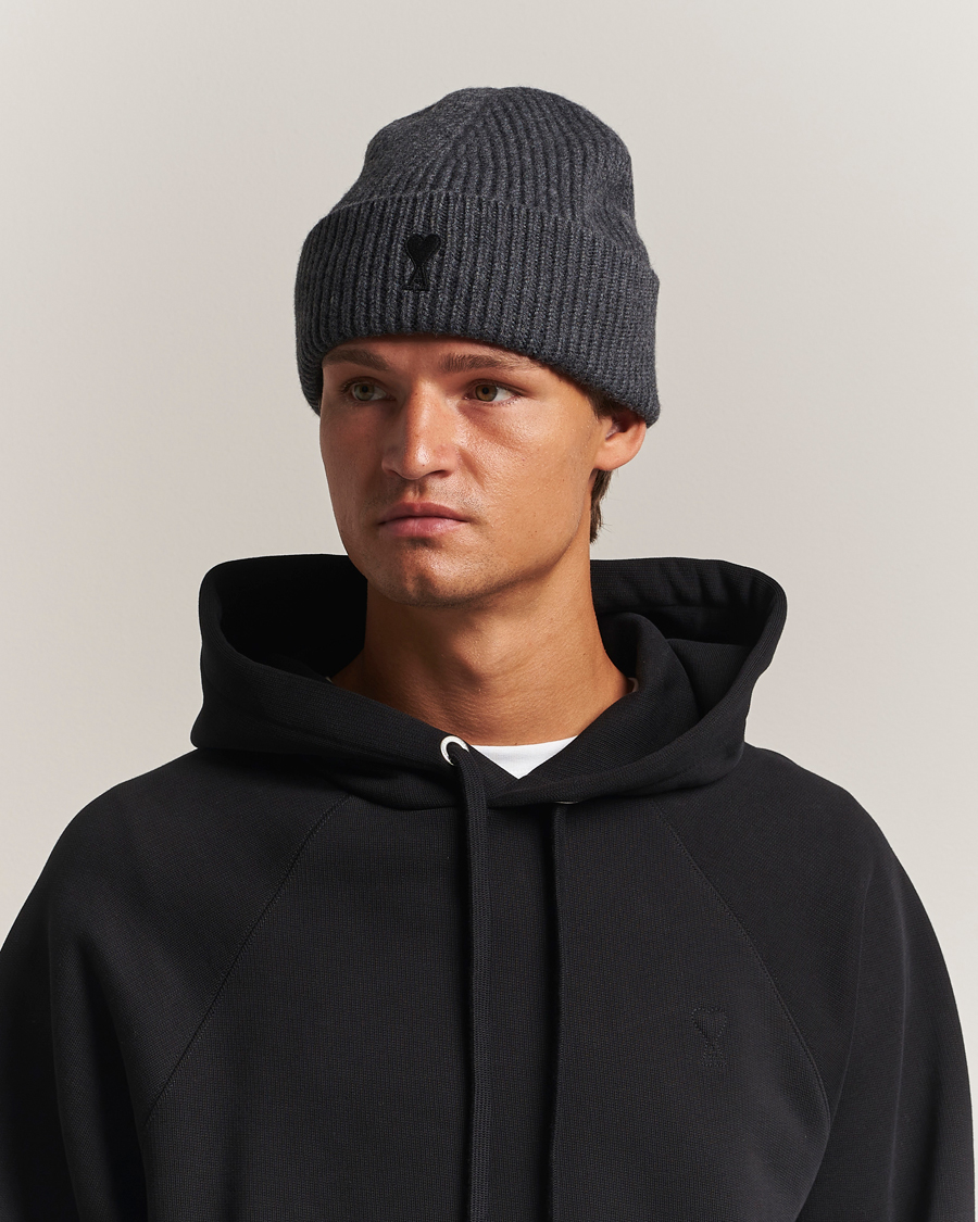 Herre | Luer | AMI | Heart Logo Beanie Dark Grey