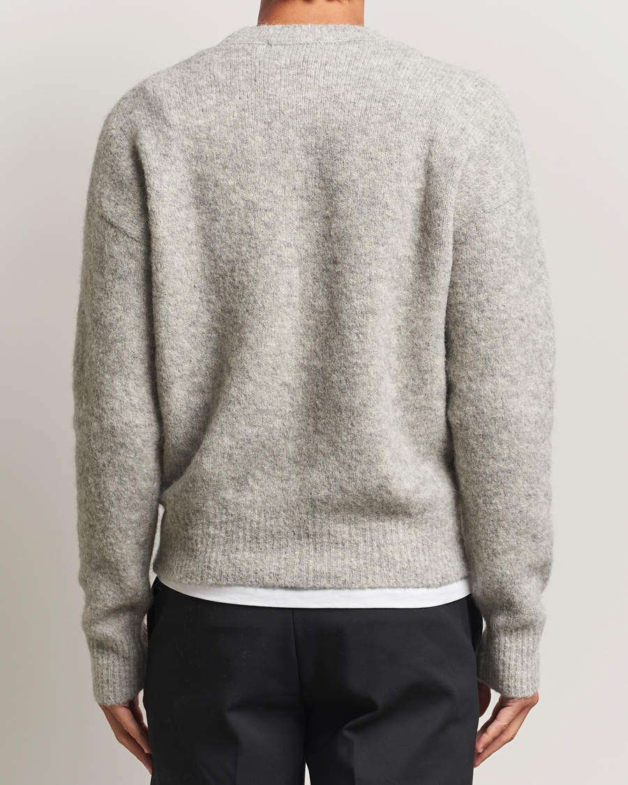 Herre | Gensere | AMI | Signature Alpaca Knitted Sweater Light Grey Melange