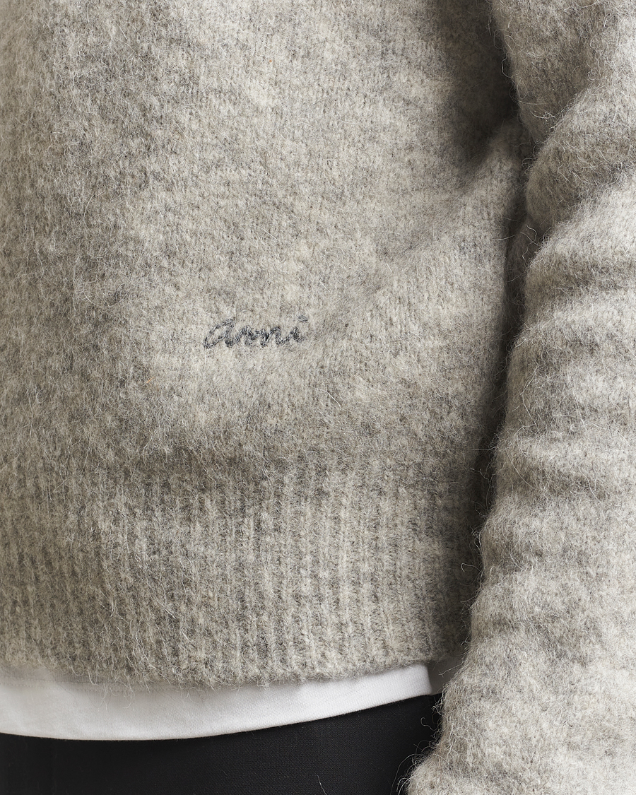 Herre | Gensere | AMI | Signature Alpaca Knitted Sweater Light Grey Melange