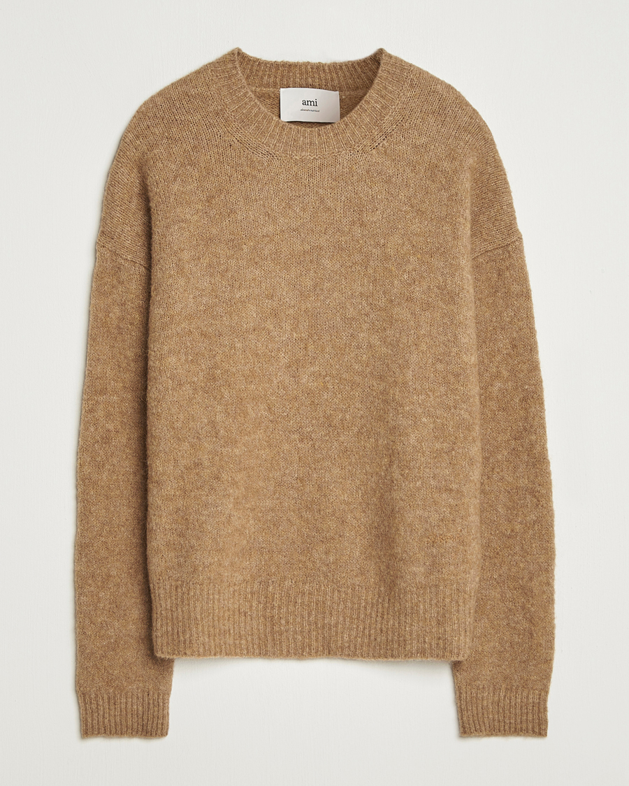 Herre | Gensere | AMI | Signature Alpaca Knitted Sweater Camel