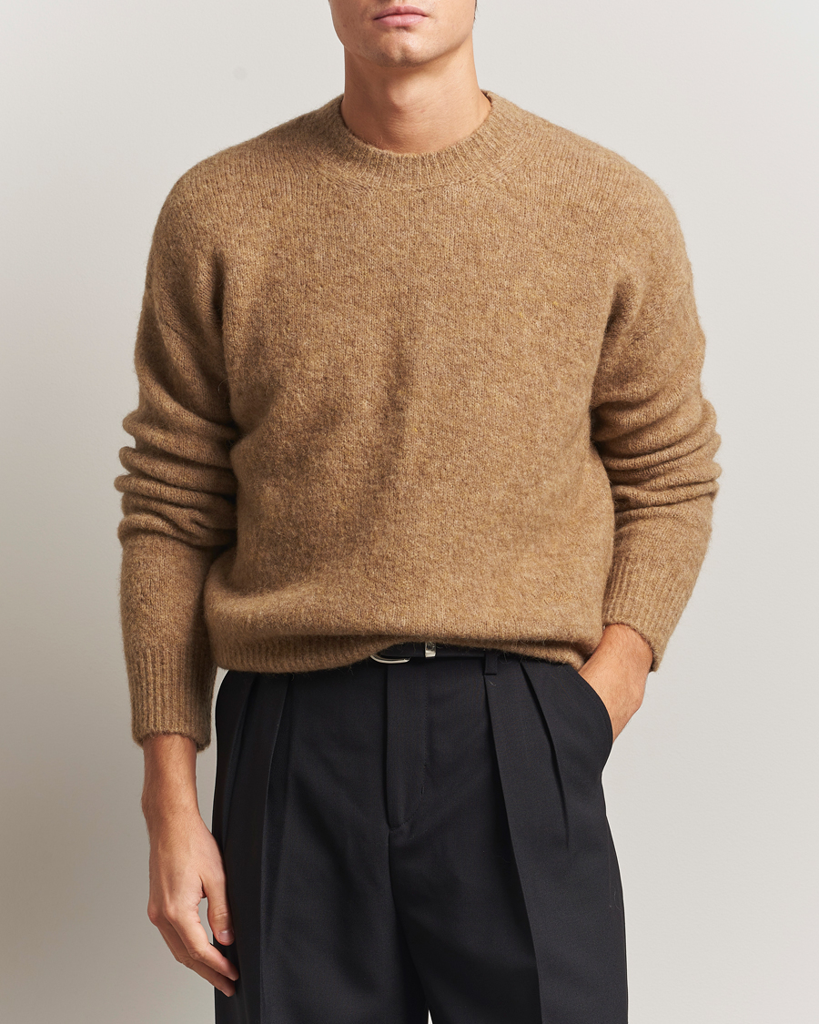 Herre | Gensere | AMI | Signature Alpaca Knitted Sweater Camel