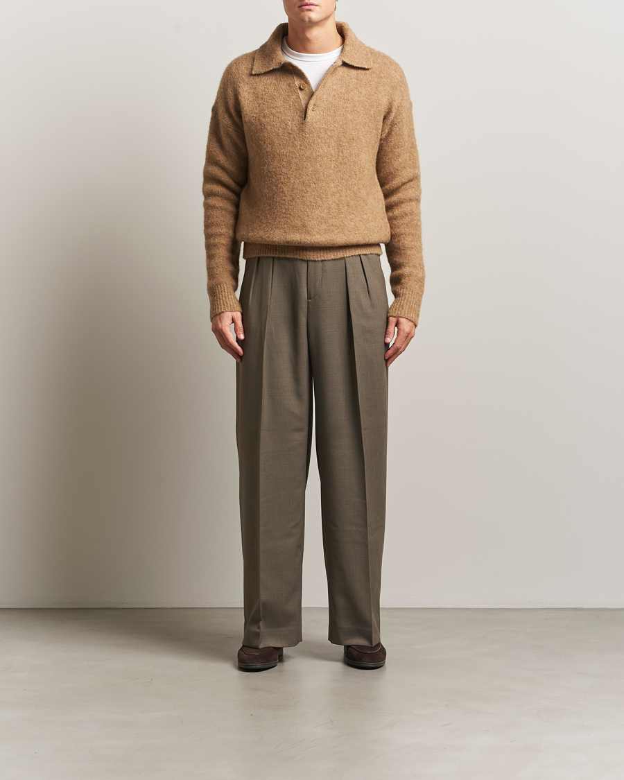Herre | Gensere | AMI | Signature Alpaca Knitted Polo Camel