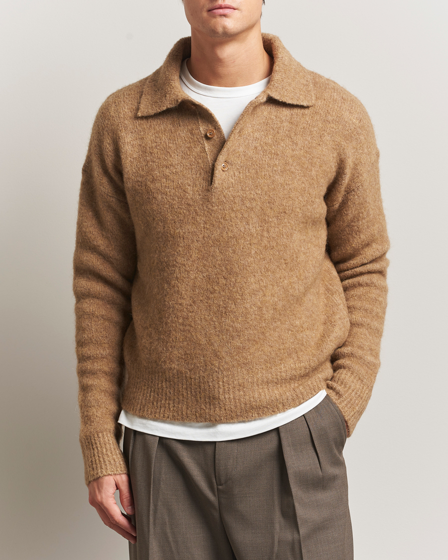 Herre | Gensere | AMI | Signature Alpaca Knitted Polo Camel