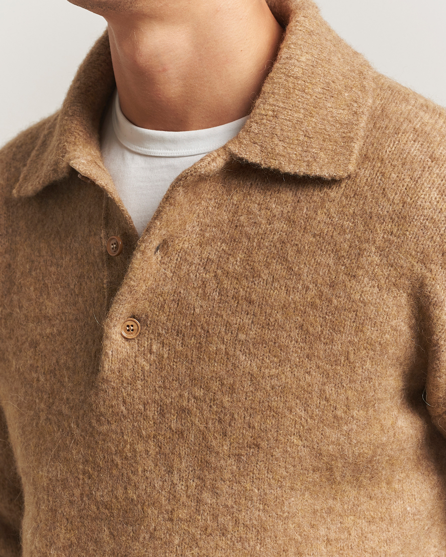 Herre | Gensere | AMI | Signature Alpaca Knitted Polo Camel