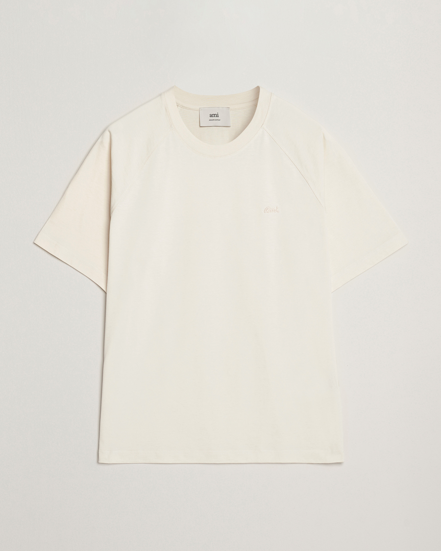 Herre | T-Shirts | AMI | Signature Logo T-Shirt Ivory