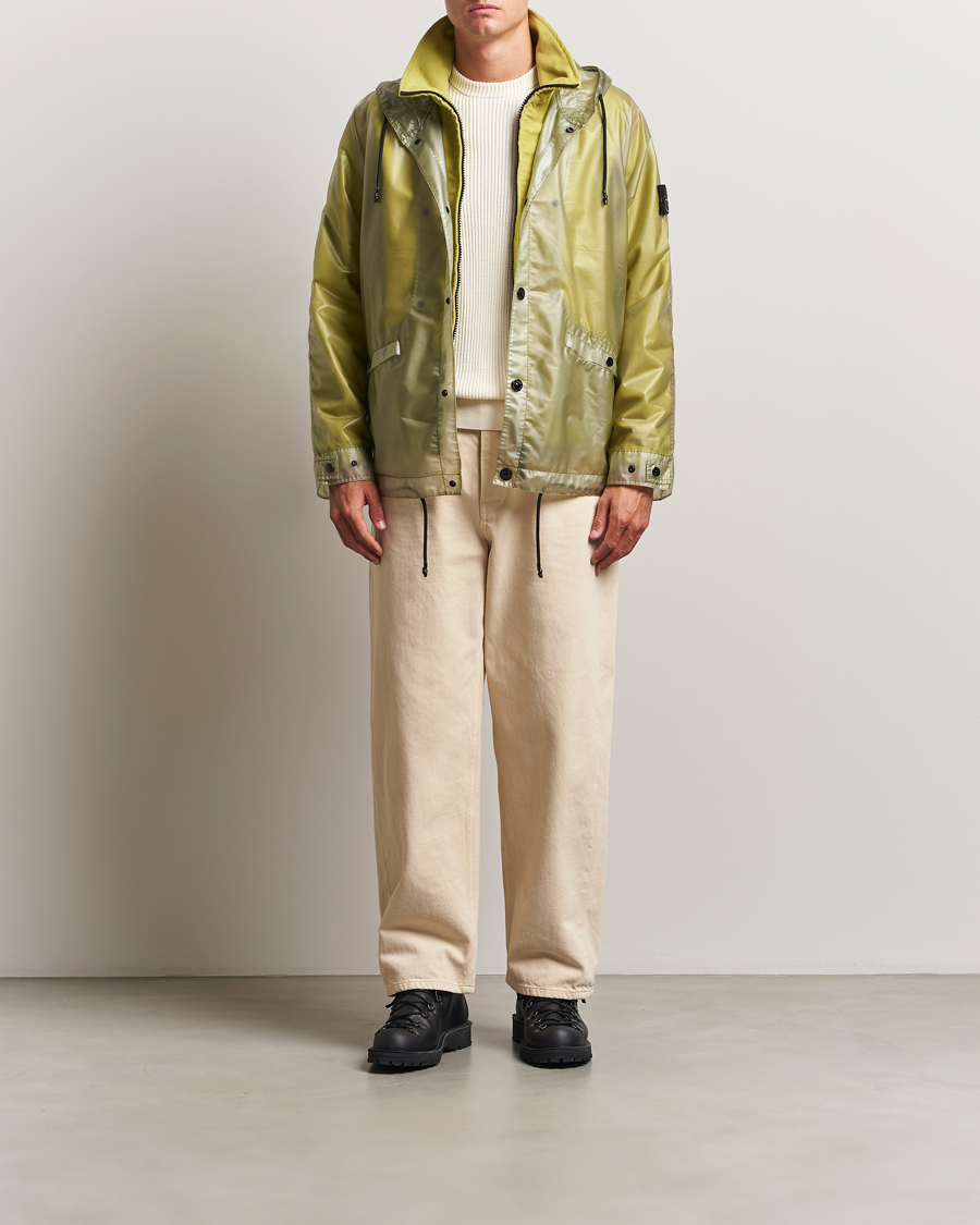 Herre | Jakker | Stone Island | Translusent Cover Moleskin Short Parka Green