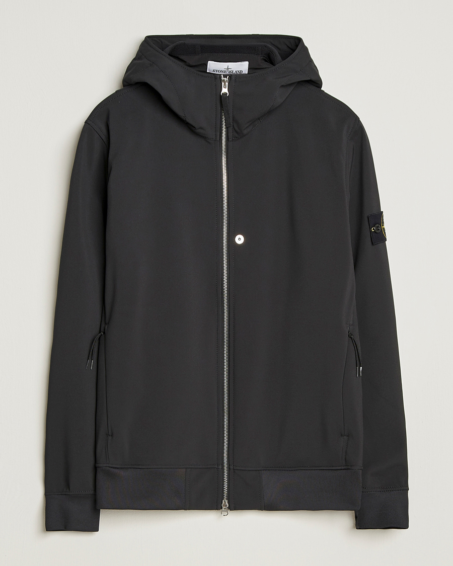 Herre | Jakker | Stone Island | Soft Shell Re-Dyed Lined Hood Jacket Black