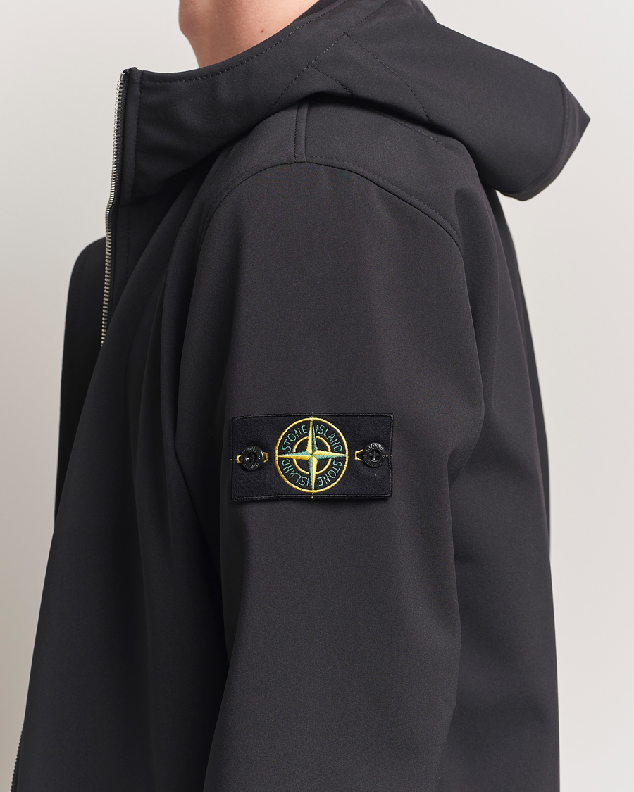 Herre | Jakker | Stone Island | Soft Shell Re-Dyed Lined Hood Jacket Black