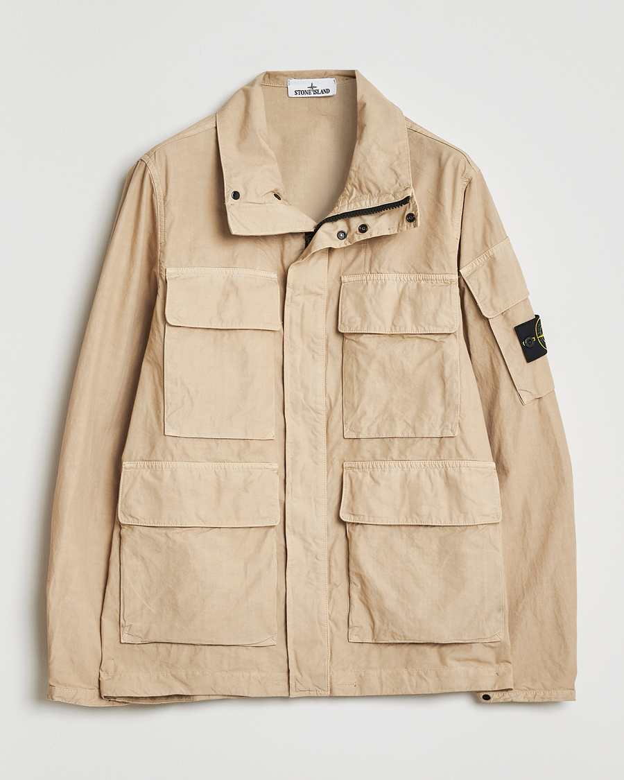 Herre | Jakker | Stone Island | Canvas Weave Cotton Field Jacket Beige