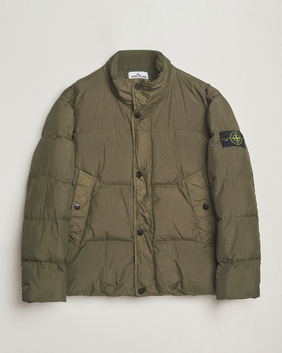 Herre | Jakker | Stone Island | Crinkle Reps Down Jacket Military Green