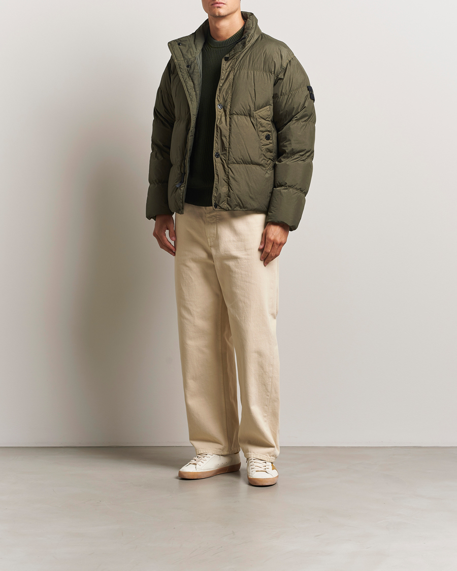 Herre | Jakker | Stone Island | Crinkle Reps Down Jacket Military Green