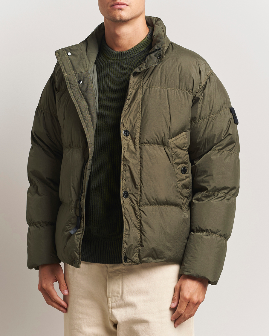 Herre | Jakker | Stone Island | Crinkle Reps Down Jacket Military Green