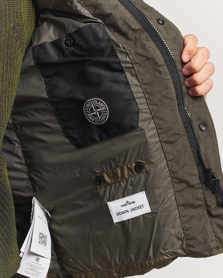 Herre | Jakker | Stone Island | Crinkle Reps Down Jacket Military Green