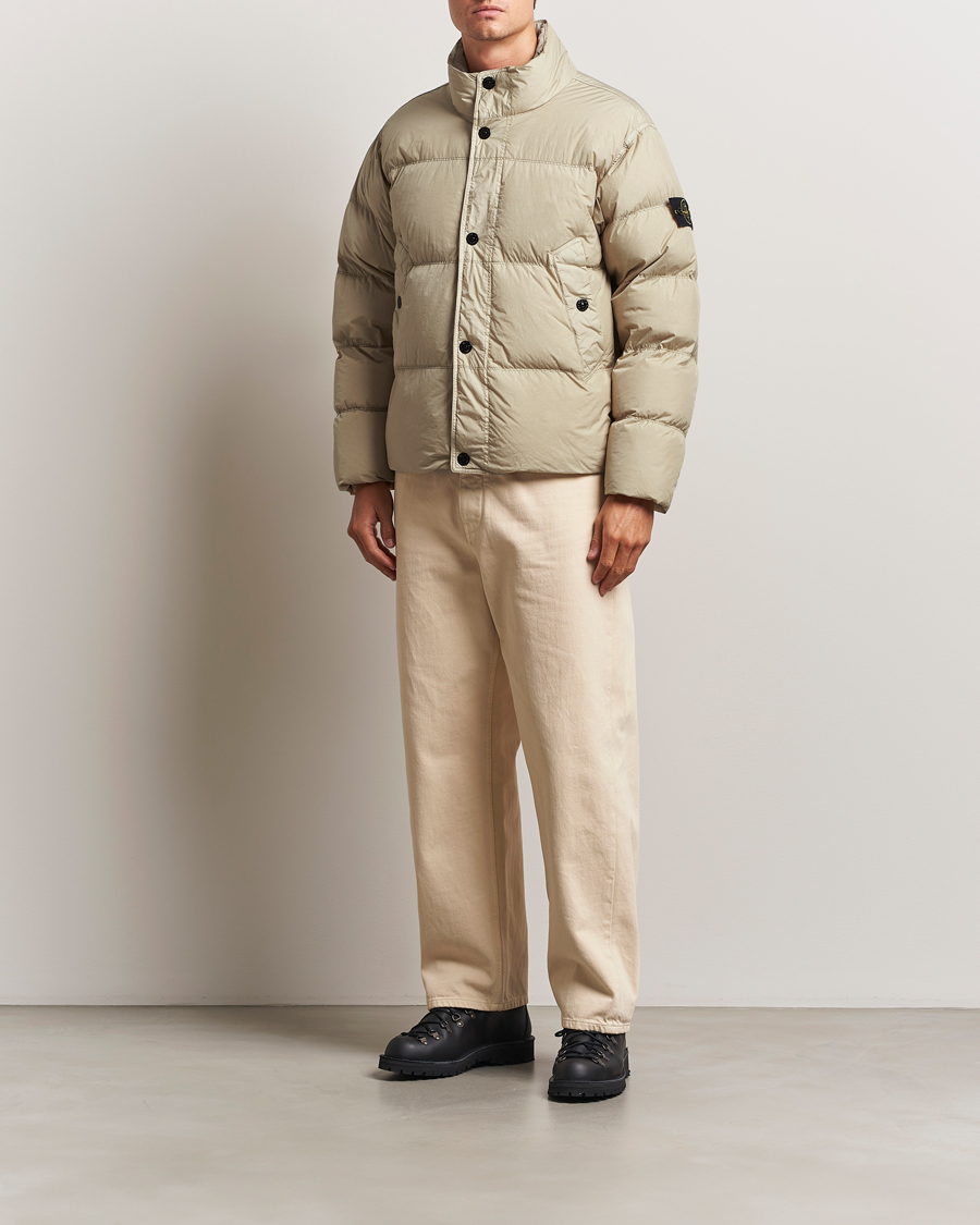 Herre | Jakker | Stone Island | Crinkle Reps Down Jacket Beige