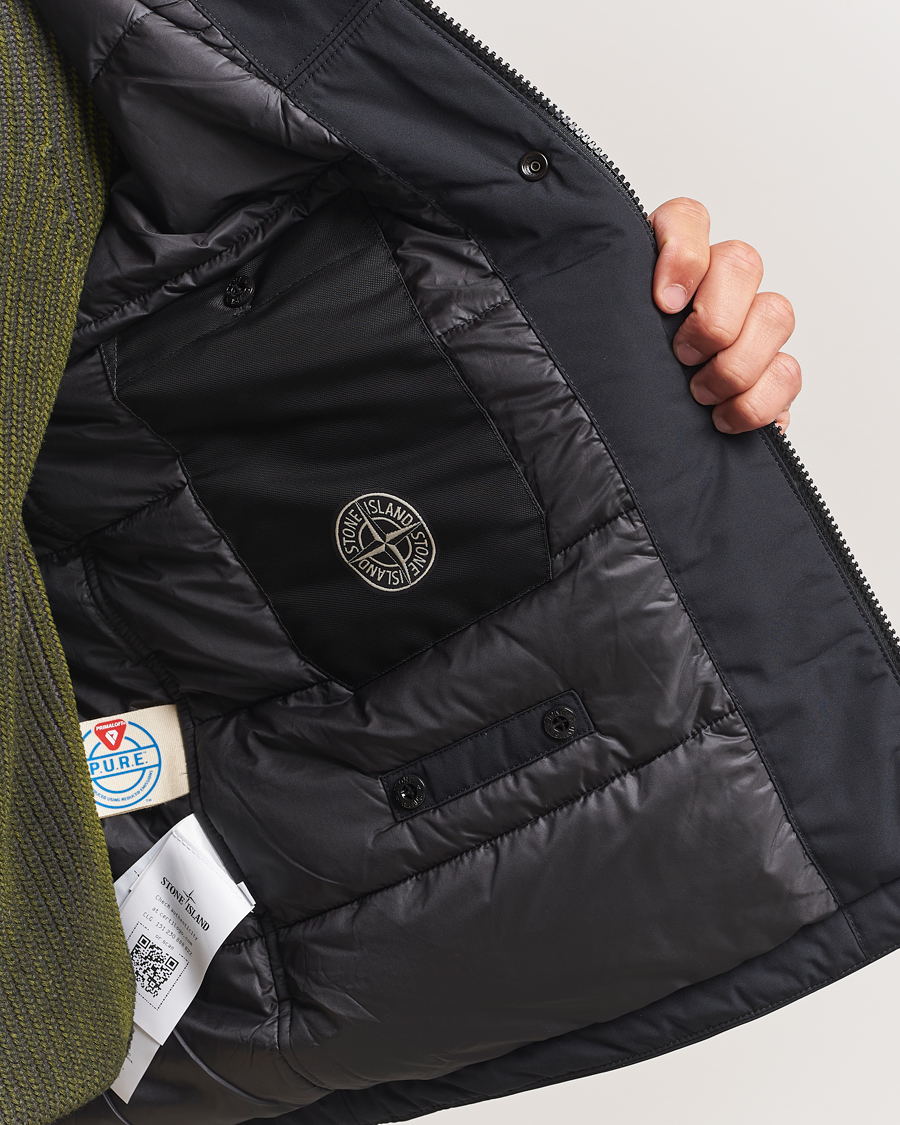 Herre | Jakker | Stone Island | Micro Twill Primaloft Padded Hood Jacket Black