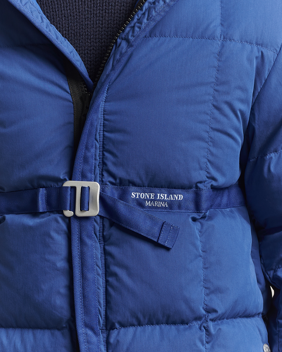 Herre | Jakker | Stone Island | Marina Cotton/Nylon Tela Down Jacket Bright Blue