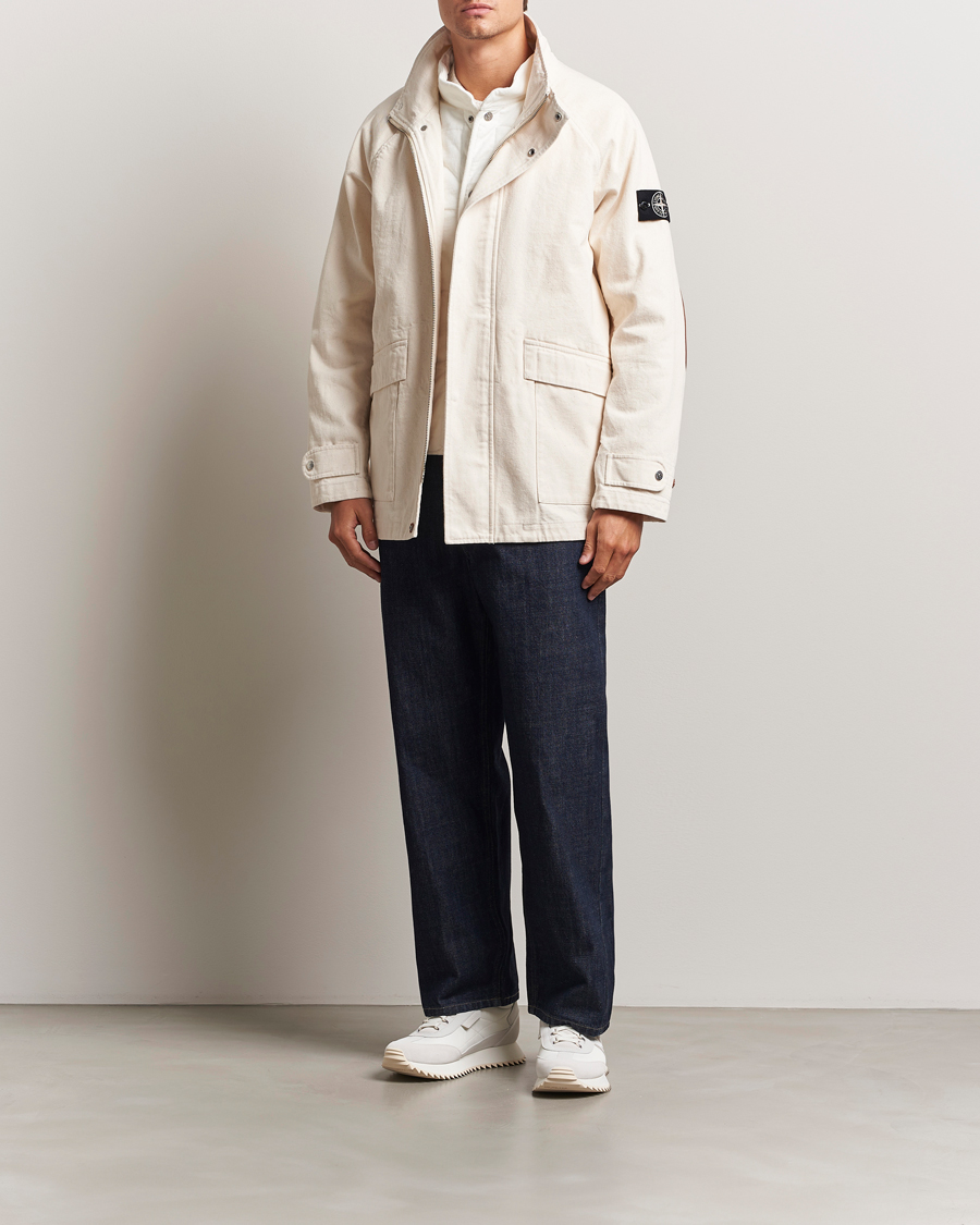 Herre | Jakker | Stone Island | RAW Cotton Gabardine Jacket Ivory