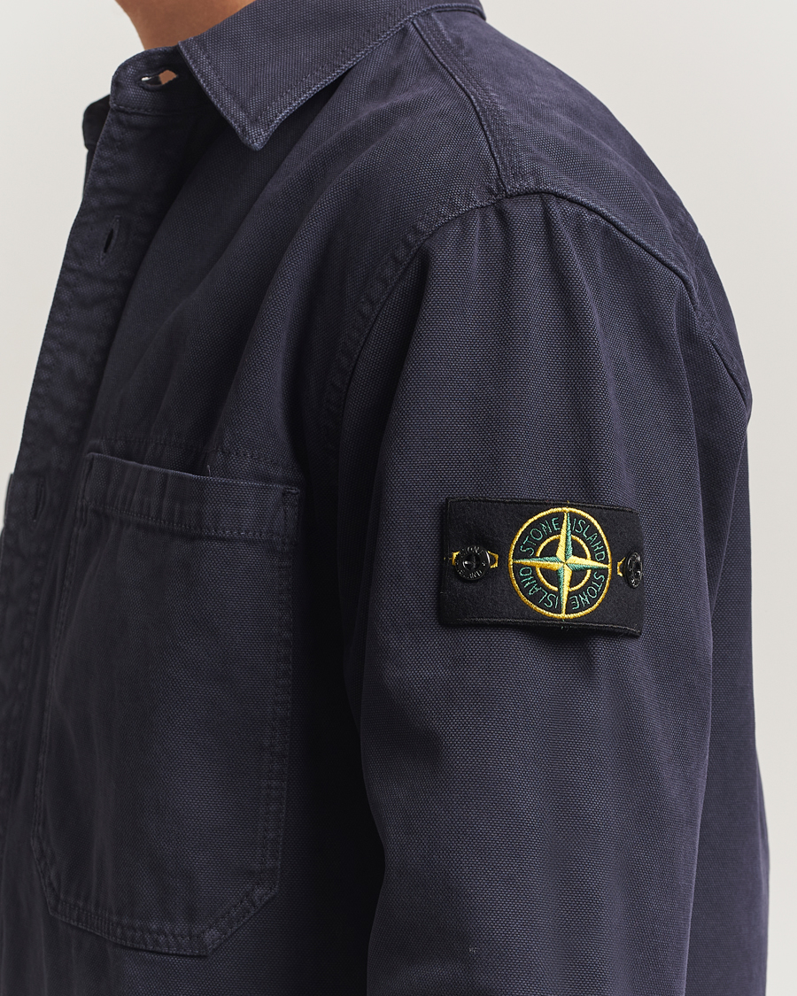 Herre | Skjorter | Stone Island | Organic Panama Cotton Overshirt Ink