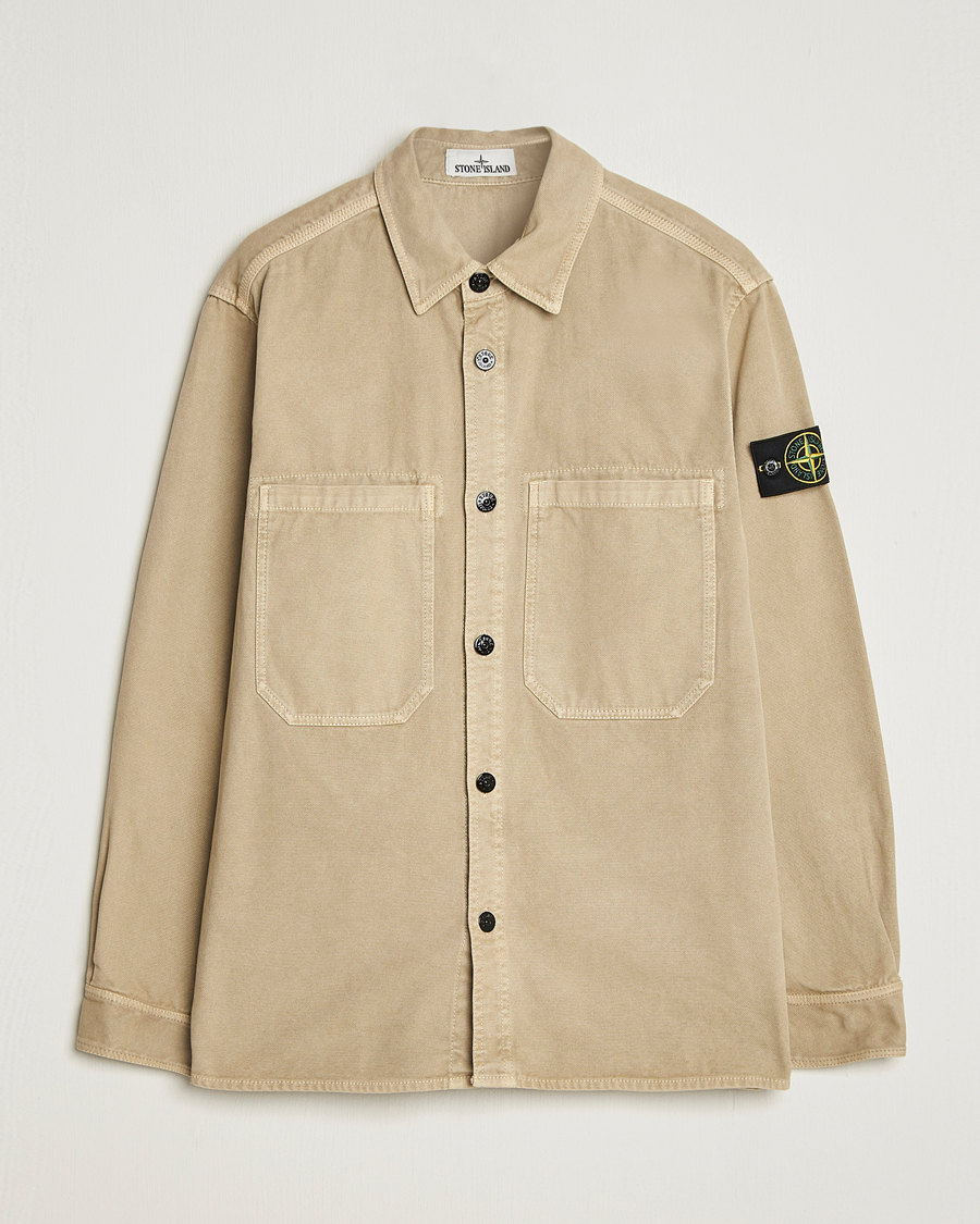Herre | Skjorter | Stone Island | Organic Panama Cotton Overshirt Desert