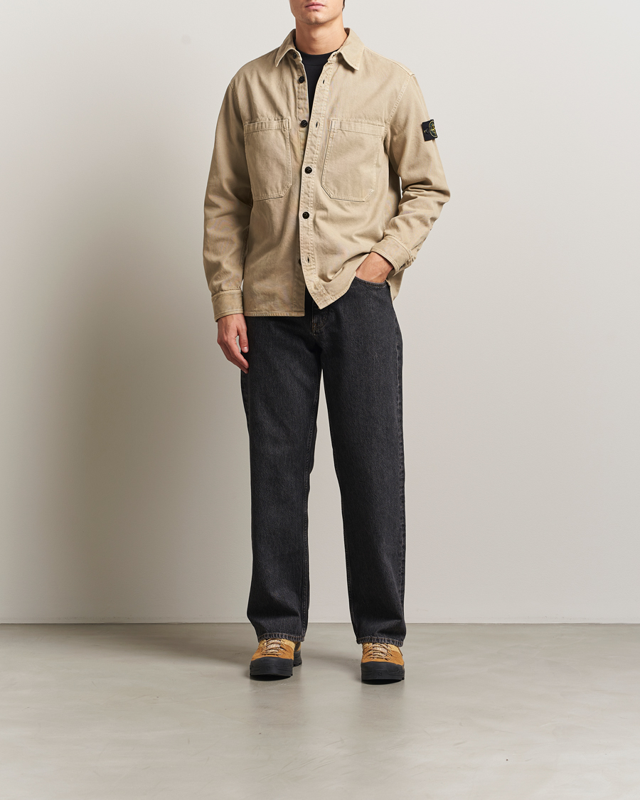Herre | Skjorter | Stone Island | Organic Panama Cotton Overshirt Desert