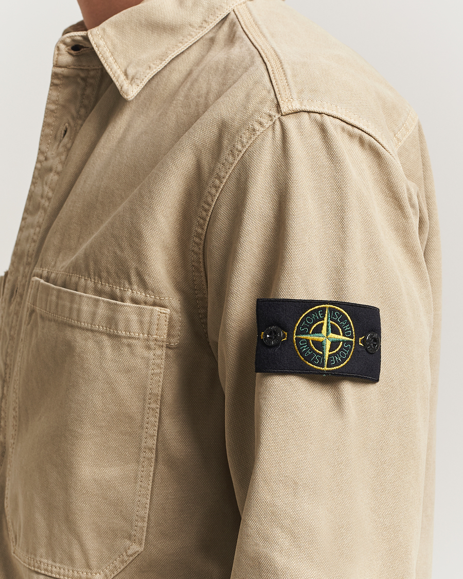 Herre | Skjorter | Stone Island | Organic Panama Cotton Overshirt Desert