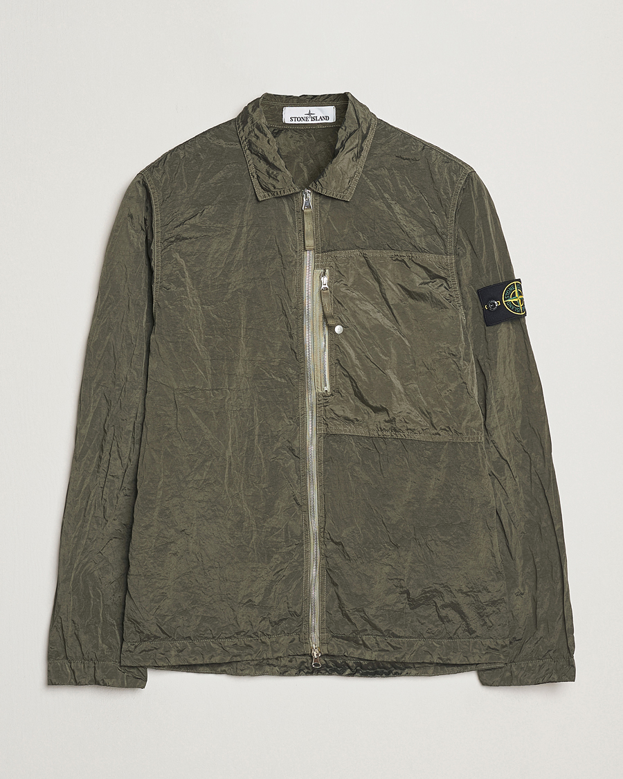 Herre | Skjorter | Stone Island | Nylon Metal Zip Overshirt Military Green