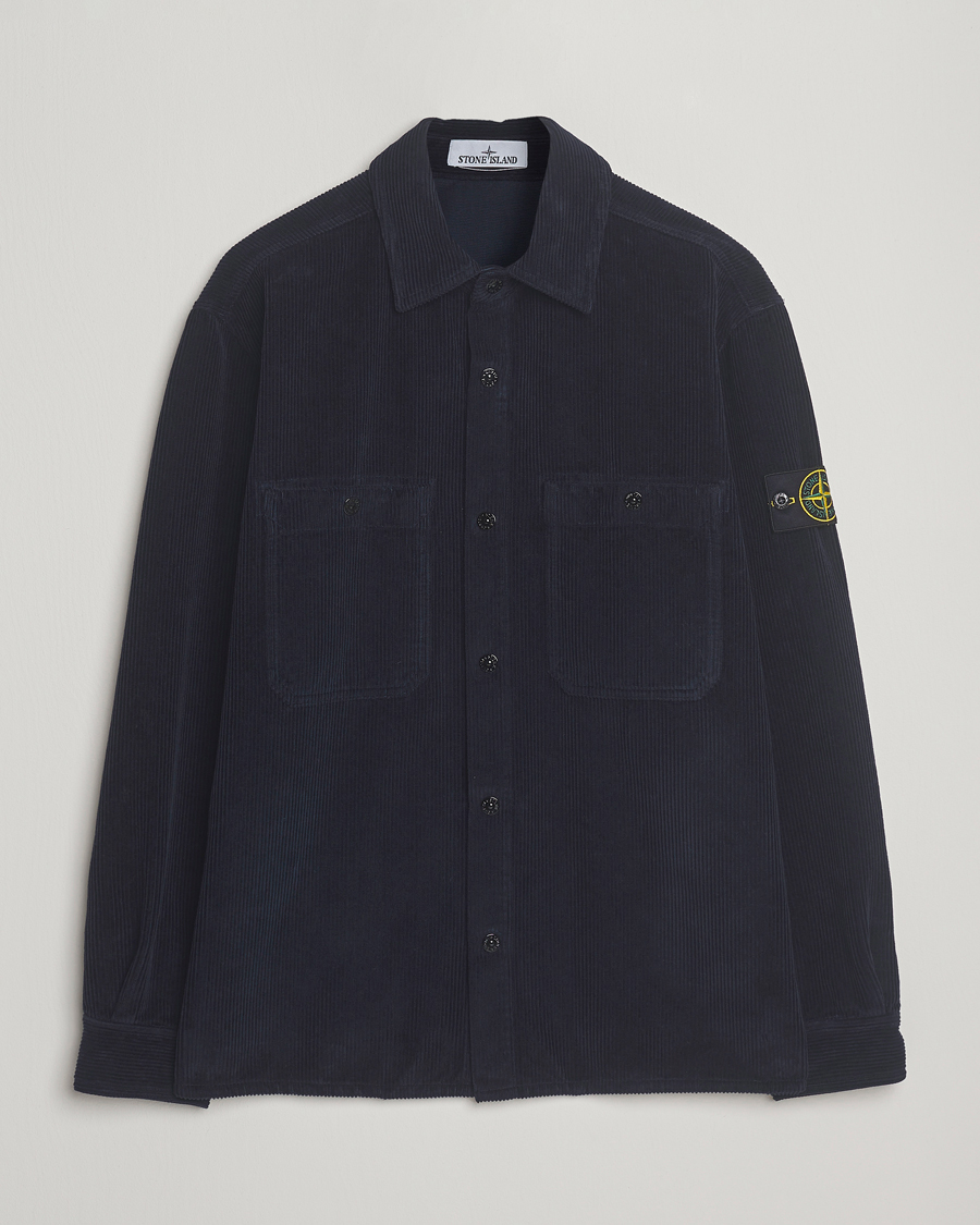 Herre | Skjorter | Stone Island | Organic Cotton Cord Overshirt Navy