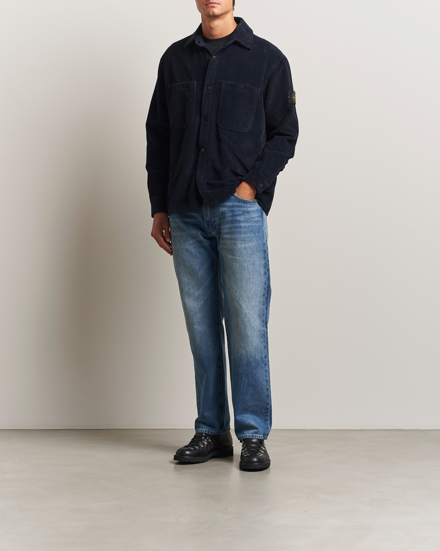 Herre | Skjorter | Stone Island | Organic Cotton Cord Overshirt Navy
