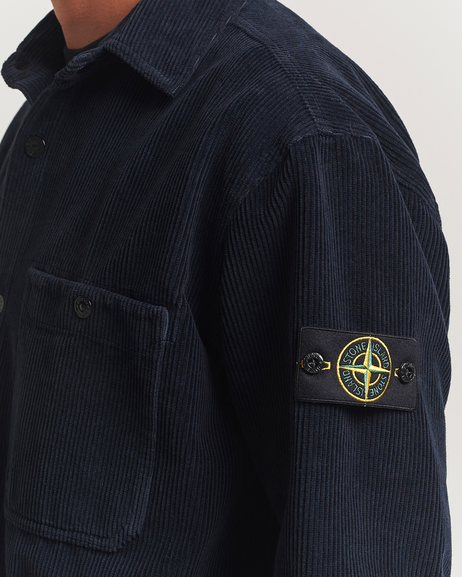 Herre | Skjorter | Stone Island | Organic Cotton Cord Overshirt Navy