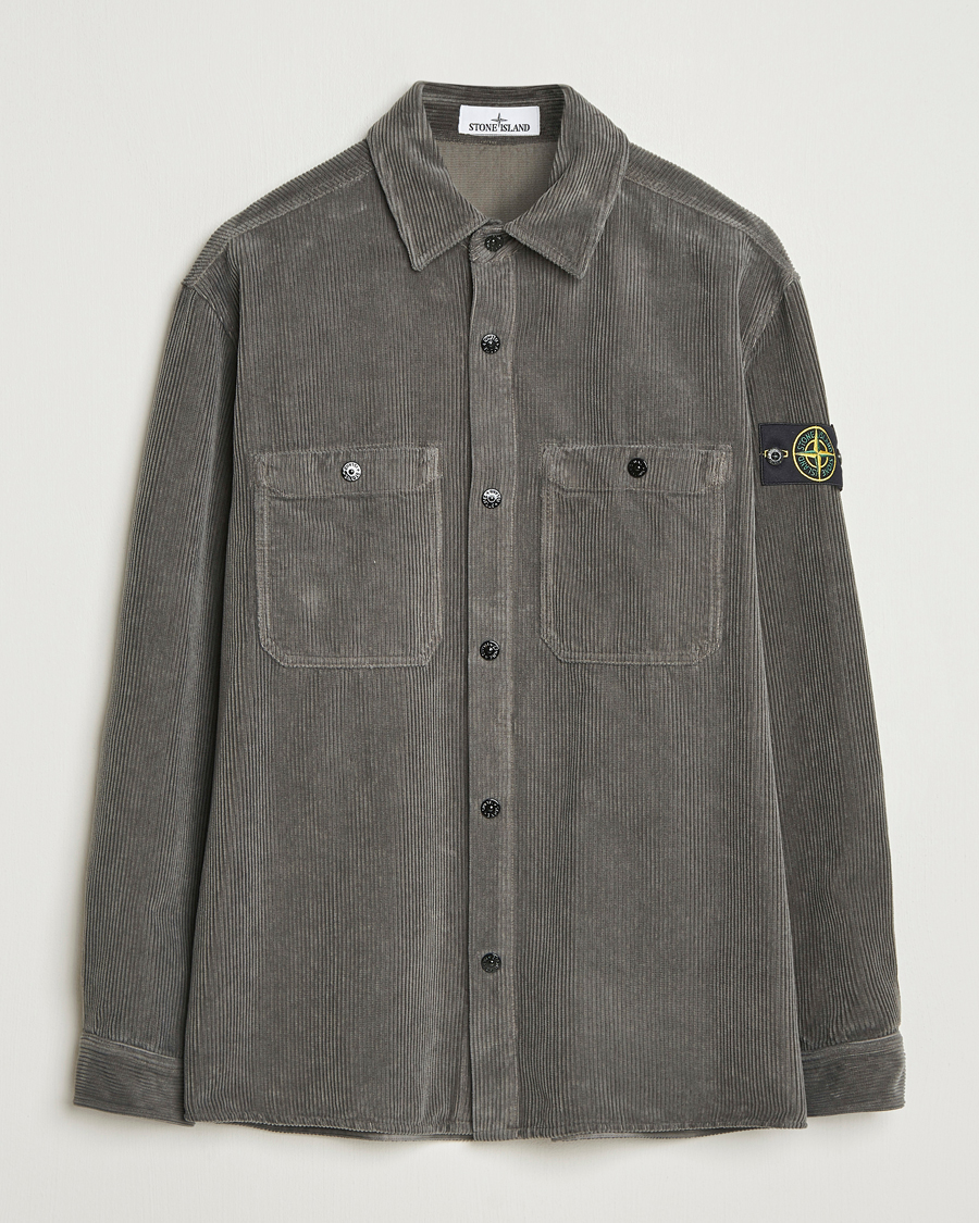 Herre | Skjorter | Stone Island | Organic Cotton Cord Overshirt Grey