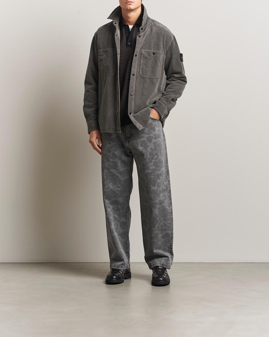 Herre | Skjorter | Stone Island | Organic Cotton Cord Overshirt Grey