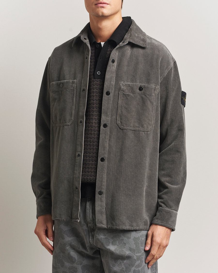 Herre | Skjorter | Stone Island | Organic Cotton Cord Overshirt Grey