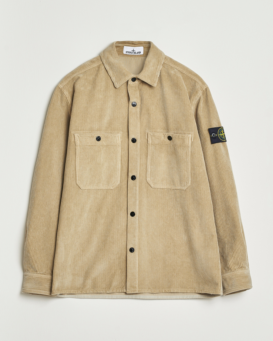 Herre | Skjorter | Stone Island | Organic Cotton Cord Overshirt Beige