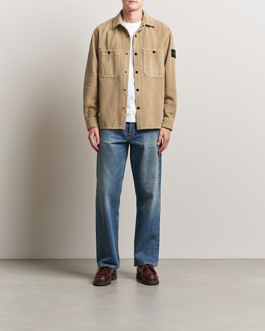 Herre | Skjorter | Stone Island | Organic Cotton Cord Overshirt Beige