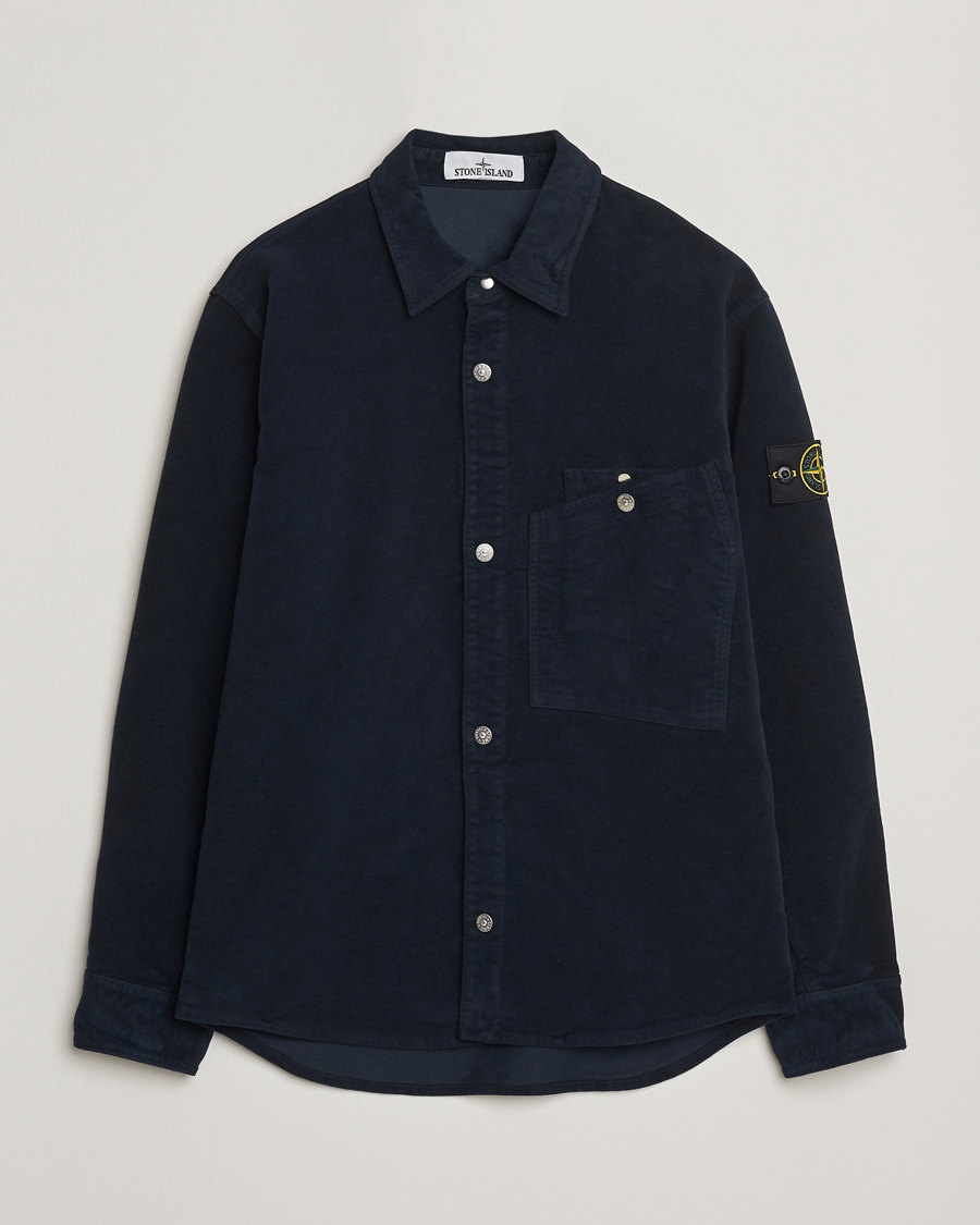 Herre | Skjorter | Stone Island | Cotton Moleskin Overshirt Navy
