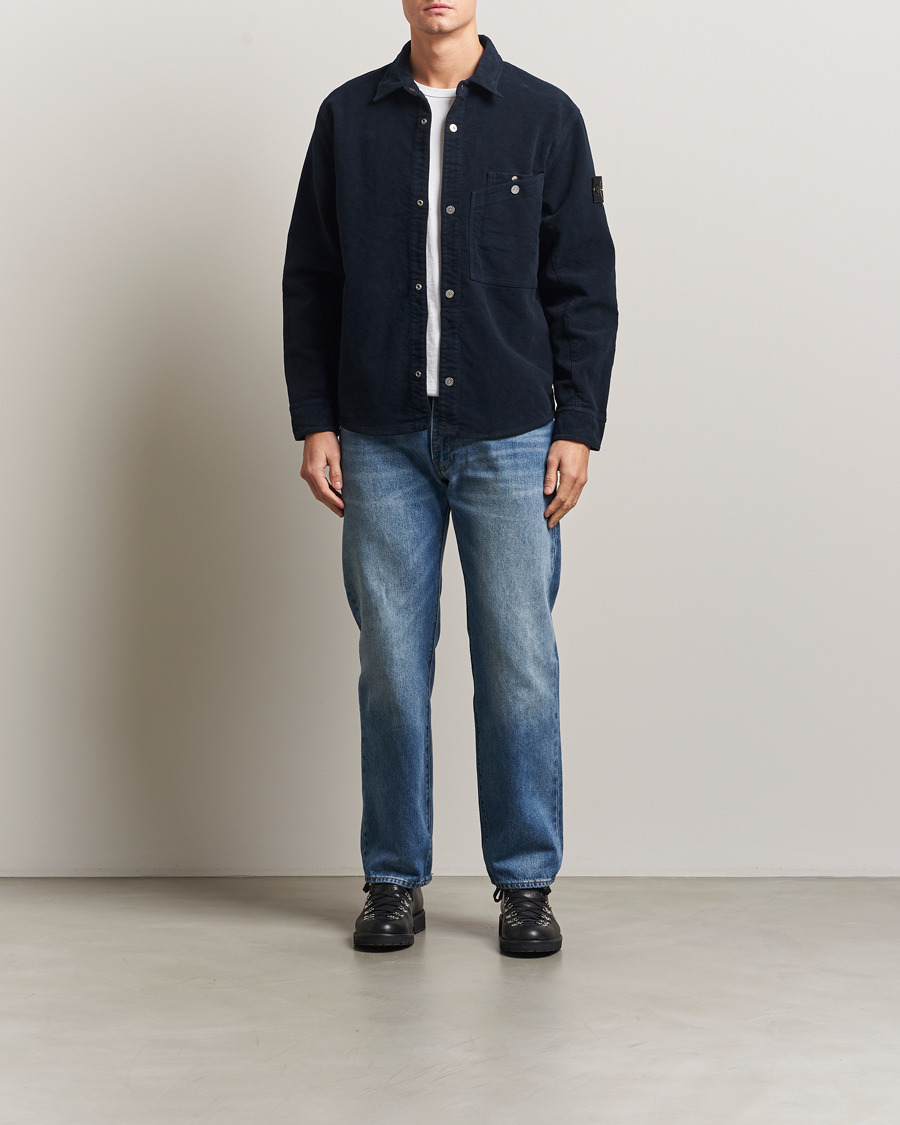 Herre | Skjorter | Stone Island | Cotton Moleskin Overshirt Navy