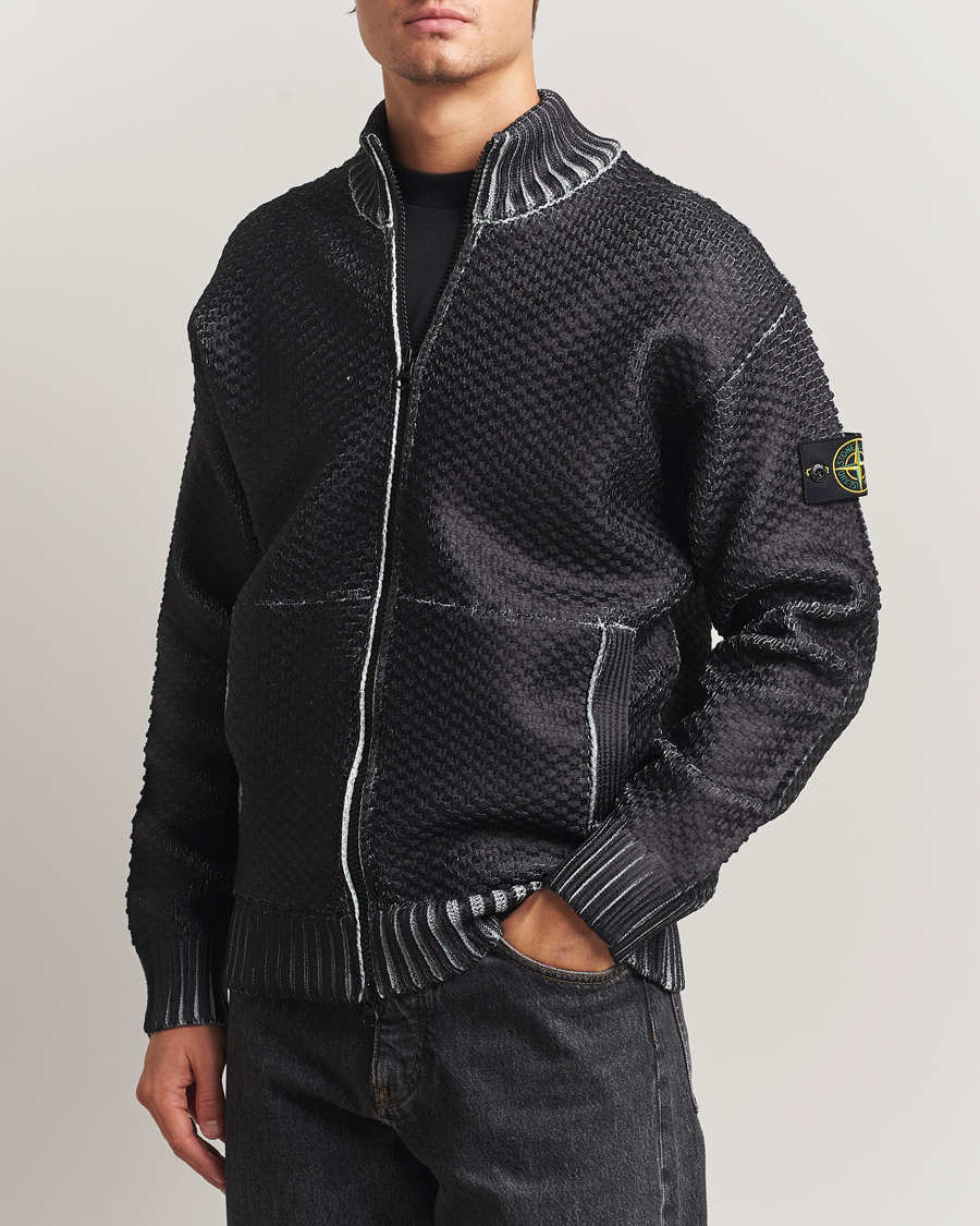 Herre | Gensere | Stone Island | Printed Heavy Zip Cardigan Pearl Grey