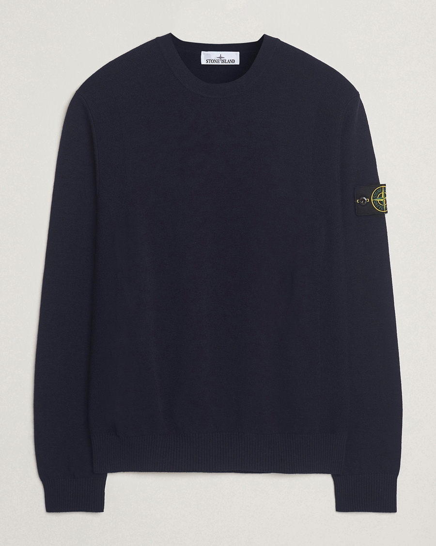Herre | Gensere | Stone Island | Stretch Wool Knitted Jumper Navy