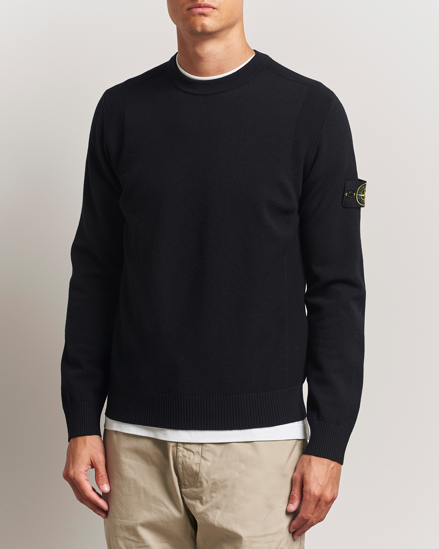 Herre | Gensere | Stone Island | Stretch Wool Knitted Jumper Black
