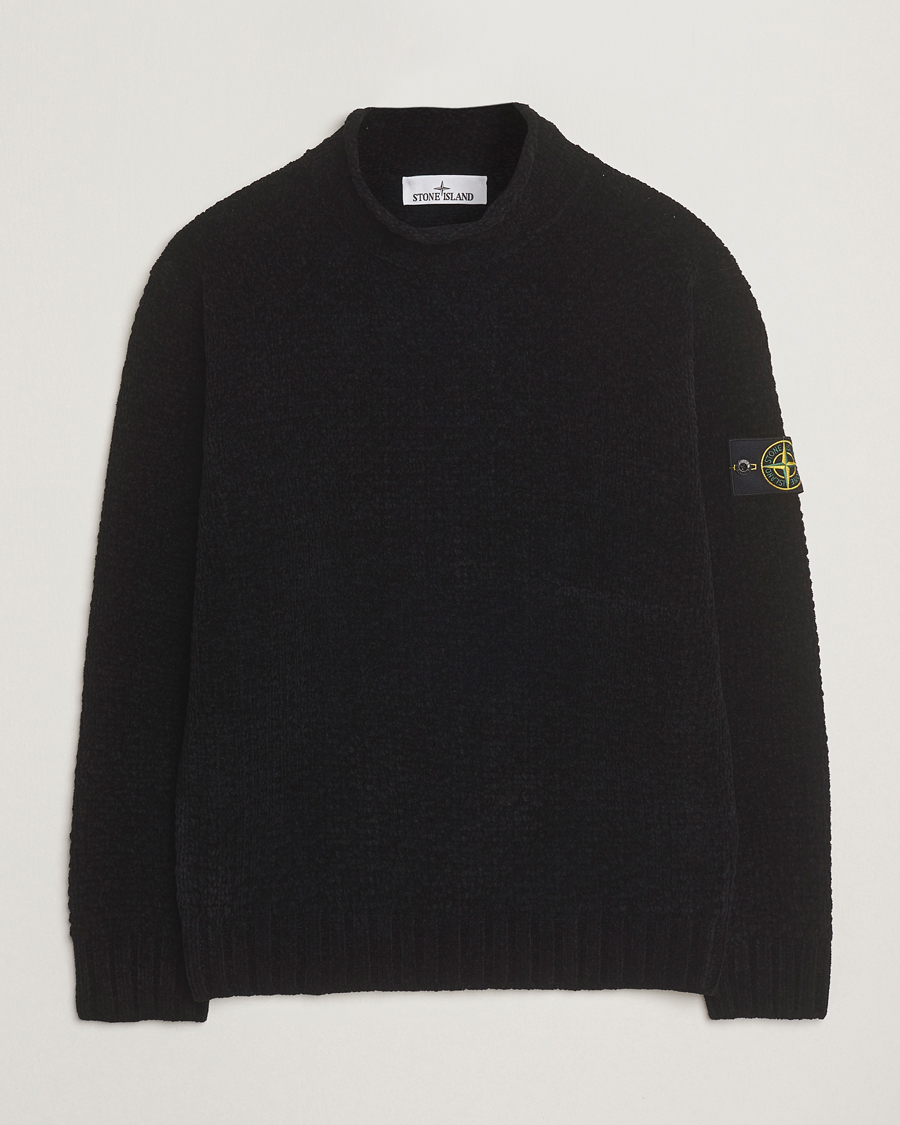 Herre | Gensere | Stone Island | Cotton Chenille Knitted Mock Neck Black