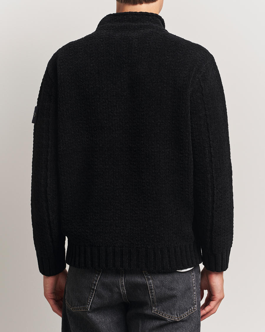 Herre | Gensere | Stone Island | Cotton Chenille Knitted Mock Neck Black