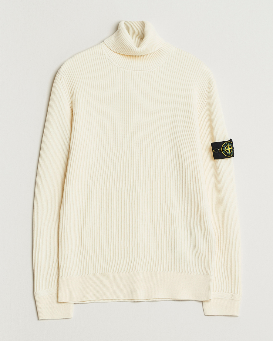 Herre | Gensere | Stone Island | Full Rib Wool Turtleneck Ivory
