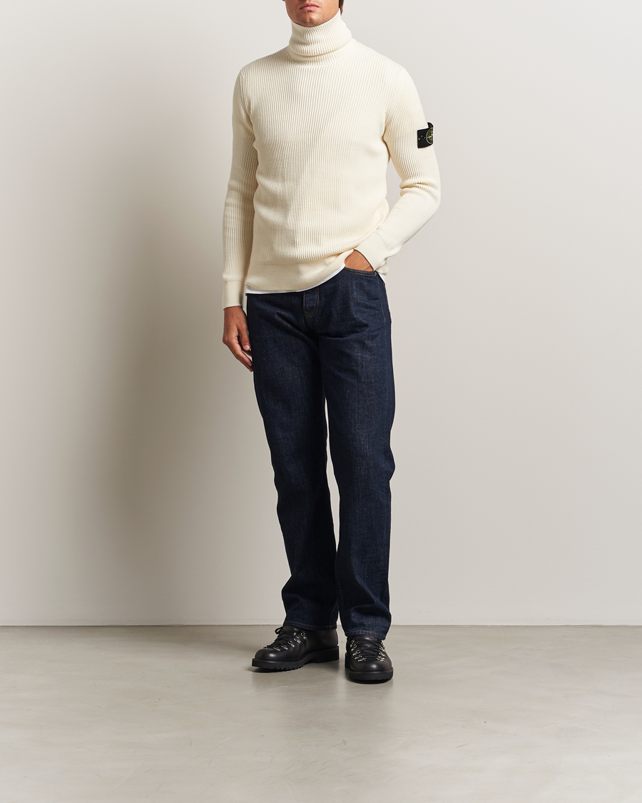 Herre | Gensere | Stone Island | Full Rib Wool Turtleneck Ivory